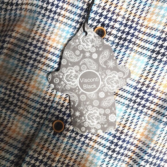 Visconti Black Mens Button Down Shirt Long Sleeve Cotton Medium‎ New GT-1152 - Picture 11 of 15